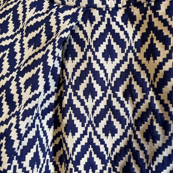 J. Crew Navy Blue Patterned Skirt, Pockets, Size 8 - Picture 5 of 8
